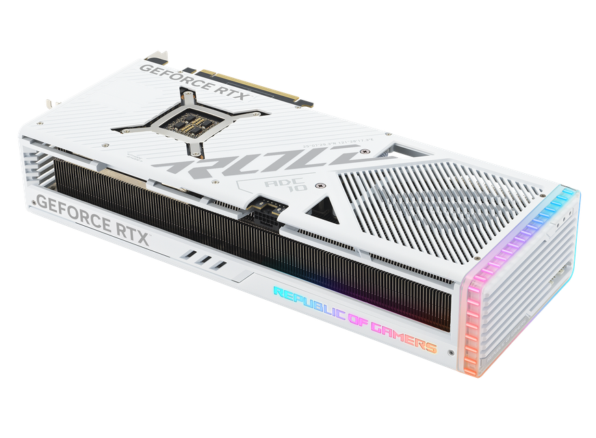 Rear View of the Rog Strix Ge Force Rtx 4090 White Edition Graphics Card 1